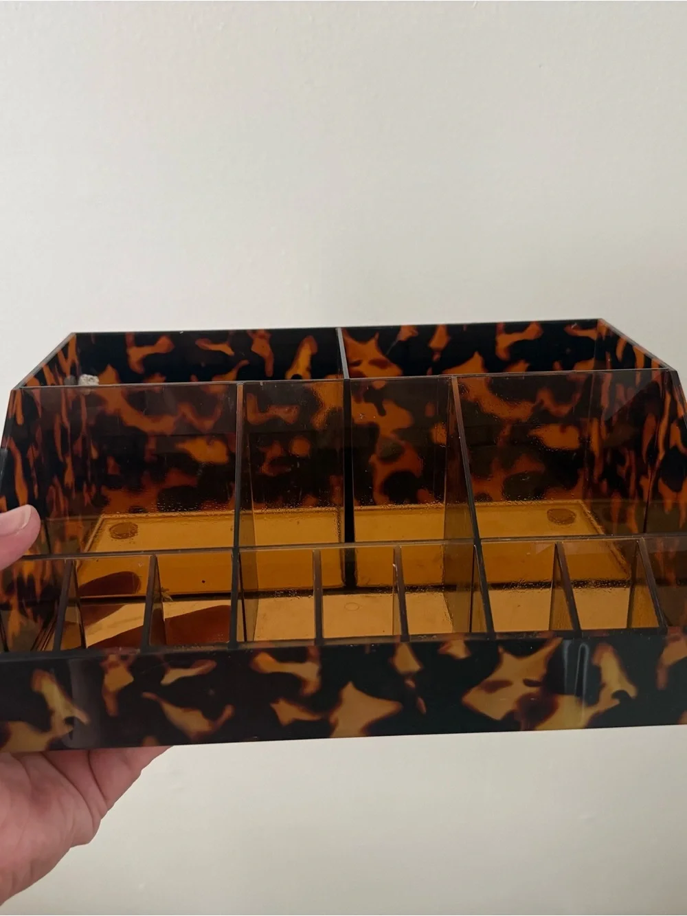 Tortoiseshell Two-Drawer Jewelry Organizer Box